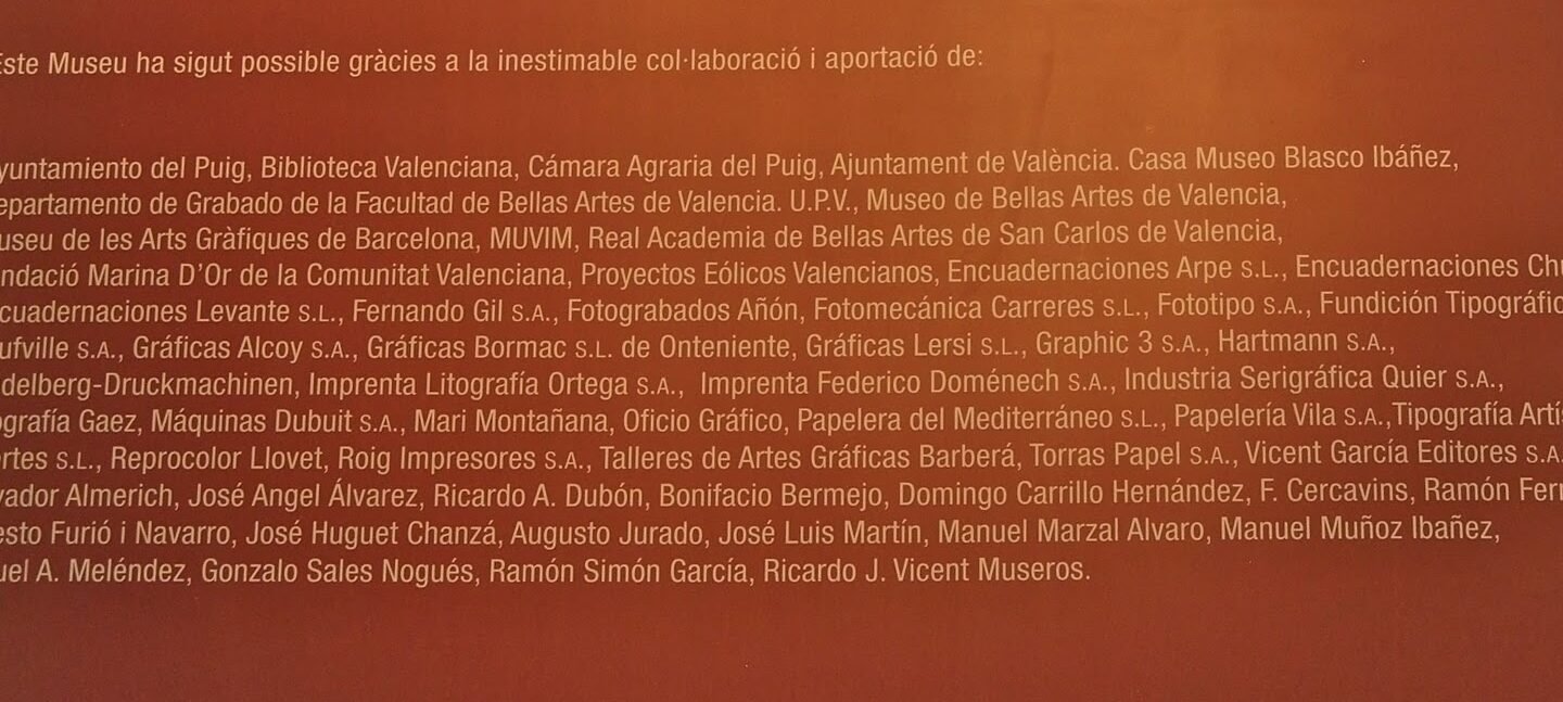 MUSEU DE LA IMPREMTA I DE LES ARTS GRÀFIQUES		Puig	València/Valencia	Museo