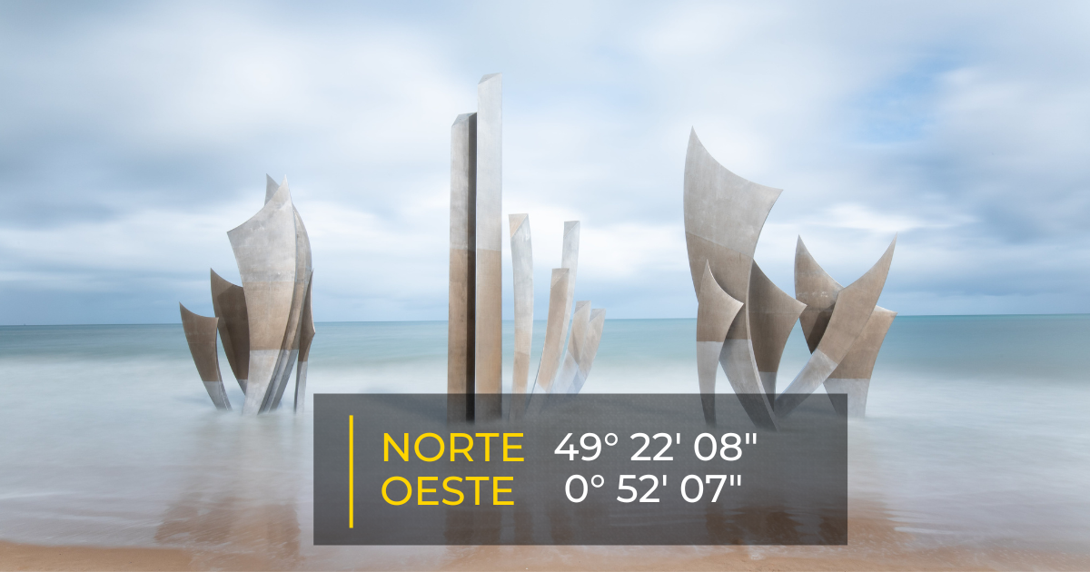 El memorial que conmemora el Día D en una playa de Normandía
